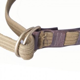 MR Ribbed Olive Webbing and Leather D-Ring Belt