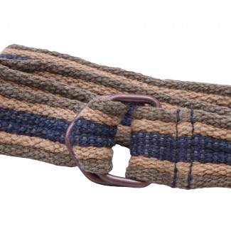MR Olive, Tan, and Blue Webbing D Ring Belt