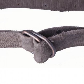 MR Washed Brown Webbing D-Ring Belt with Rivets