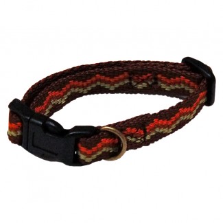 AC Dog Medium 3/4-Inch Brown Jagged Recycled Poly Collar, 10-Inch to 16-Inch